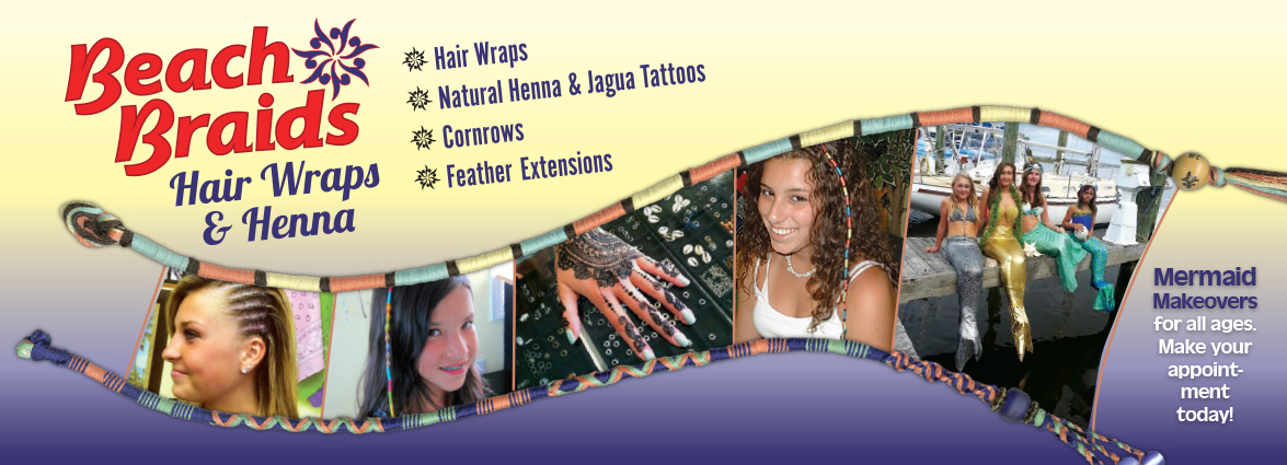 Beach Braids, Hair Wraps & Henna