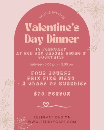Red Sky Casual Dining & Cocktails, Valentine's Day Dinner
