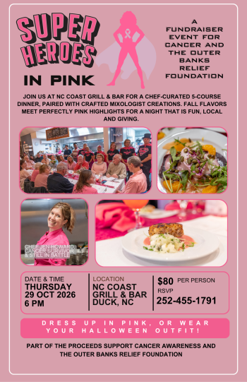 NC Coast Grill & Bar, Dinner & Drink Series: Superheroes in Pink