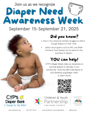 Children and Youth Partnership, Community Support Sought for CYP Diaper Bank, Drop-Off Bins available throughout Dare County